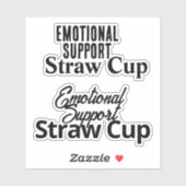 Emotional Support Straw Cup Sticker (Vel)
