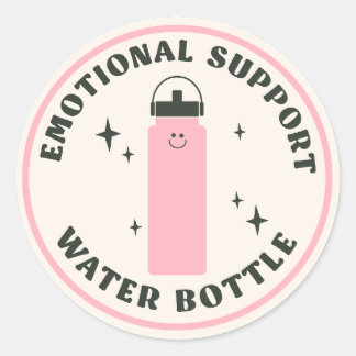 Emotional Support Water Bottle Ronde Sticker
