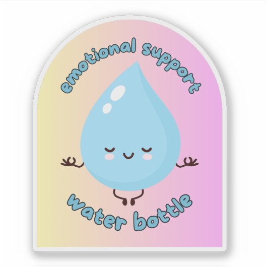 Emotional Support Water Bottle Sticker (Voorkant)