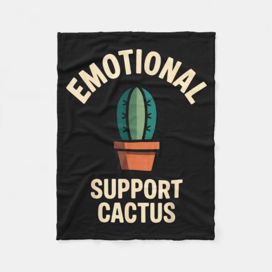 Emotional Suprt Cactus Funny Succulent Humor Outfi Fleece Deken (Voorkant)