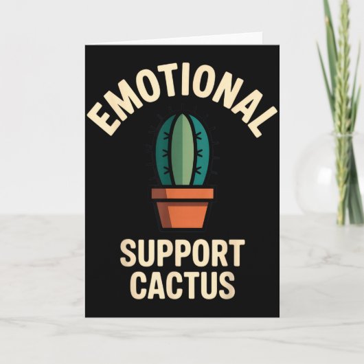 Emotional Suprt Cactus Funny Succulent Humor Outfi Kaart (Voorkant)