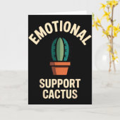 Emotional Suprt Cactus Funny Succulent Humor Outfi Kaart (Gele Bloem)