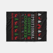 Emotional Suprt Coworker Funny Ugly Christmas Swea Fleece Deken (Voorkant (Horizontaal))
