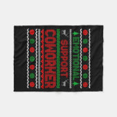 Emotional Suprt Coworker Funny Ugly Christmas Swea Fleece Deken (Voorkant (Horizontaal))