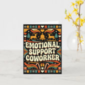 Emotional Suprt Coworker Funny Ugly Christmas Swea Kaart (Gele Bloem)