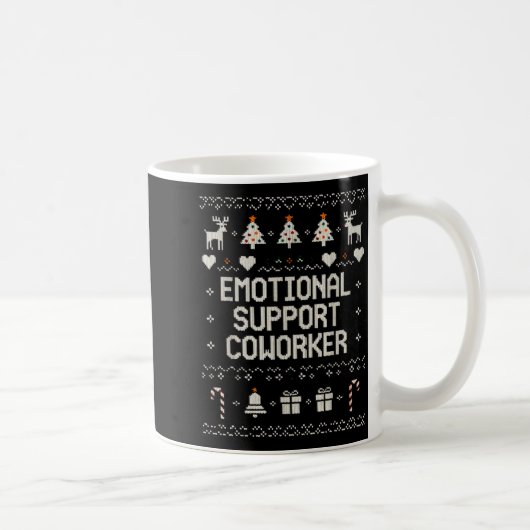 Emotional-suprt Coworker Funny Ugly Christmas Swea Koffiemok (Rechts)