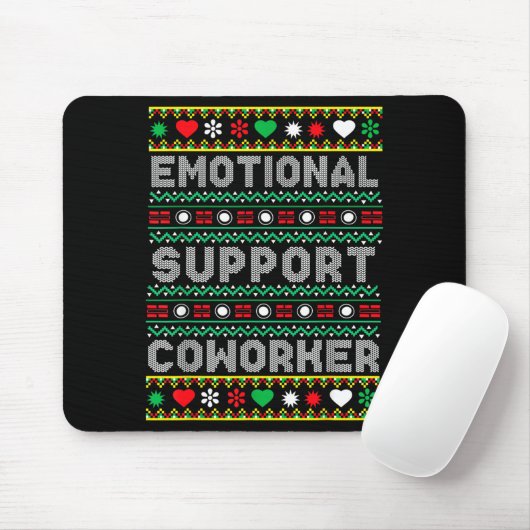 Emotional Suprt Coworker Funny Ugly Christmas Swea Muismat (Met muis)
