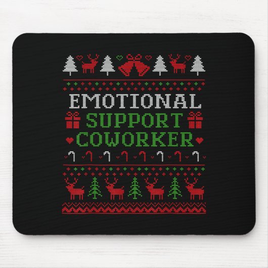 Emotional Suprt Coworker Funny Ugly Christmas Swea Muismat (Voorkant)