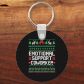 Emotional Suprt Coworker Funny Ugly Christmas Swea Sleutelhanger (Voorkant)