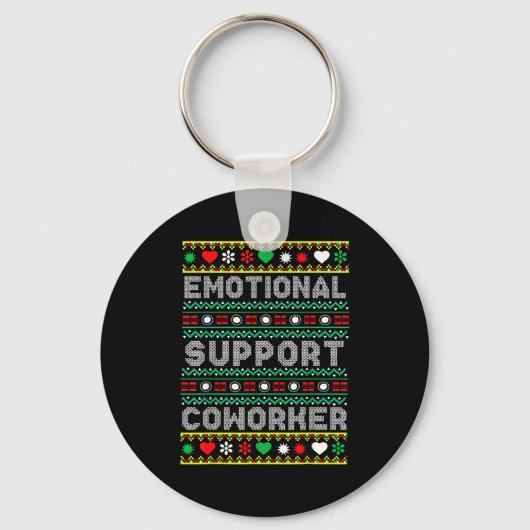 Emotional Suprt Coworker Funny Ugly Christmas Swea Sleutelhanger (Voorkant)