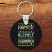 Emotional Suprt Coworker Funny Ugly Christmas Swea Sleutelhanger (Voorkant)
