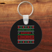 Emotional Suprt Coworker Funny Ugly Christmas Swea Sleutelhanger (Voorkant)