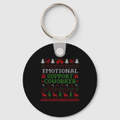 Emotional Suprt Coworker Funny Ugly Christmas Swea Sleutelhanger (Voorkant)