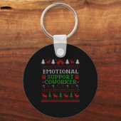 Emotional Suprt Coworker Funny Ugly Christmas Swea Sleutelhanger (Voorkant)