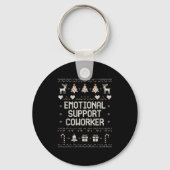 Emotional-suprt Coworker Funny Ugly Christmas Swea Sleutelhanger (Voorkant)