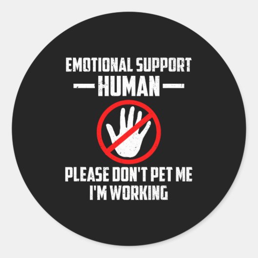 Emotional-suprt Human Halloween Costume Do Not Pet Ronde Sticker (Voorkant)