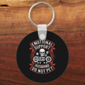 Emotional Suprt Husband Do Not Pet Fathers Day Mot Sleutelhanger (Voorkant)