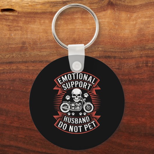 Emotional Suprt Husband Do Not Pet Fathers Day Mot Sleutelhanger (Voorkant)