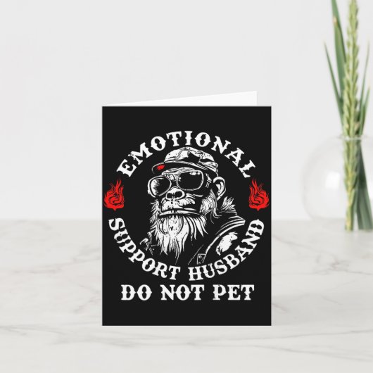 Emotional Suprt Husband Do Not Pet Funny Monkey (o Kaart (Voorkant)