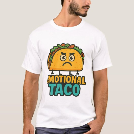 Emotional Taco - Funny Food Mood T-Shirt (Voorkant)