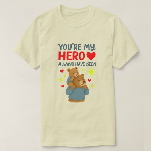 Emotional Tribute T-shirt: Altijd al mijn held gew T-shirt (Design voorkant)