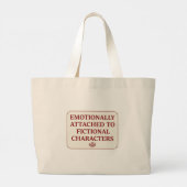 Emotionally Attached to Fictional Characters Book Grote Tote Bag (Achterkant)