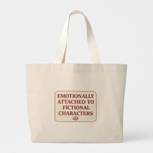 Emotionally Attached to Fictional Characters Book  Grote Tote Bag (Achterkant)