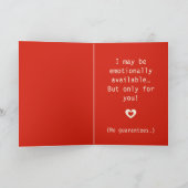 Emotionally Available (Sometimes) Funny Valentine Feestdagen Kaart (Binnen)
