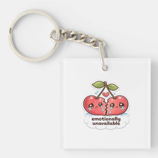 Emotionally Cherry Acrylic Keychains Sleutelhanger (Voorkant)