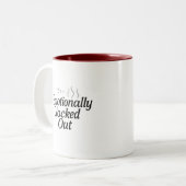 Emotionally Clocked Out Mug Tweekleurige Koffiemok (Voorkant links)