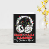 Emotionally Damaged By Christmas Music Funny Xmas Kaart (Gele Bloem)