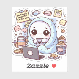 Emotionally Exhausted but Still Cute Kawaii Mental Sticker