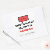 Emotionally Fluent In Sarcasm Funny Sticker (Envelop)