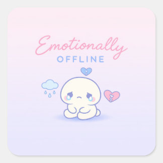 Emotionally Offline Aesthetic Introvert Vierkante Sticker