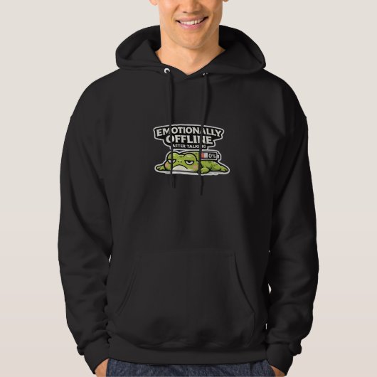 Emotionally Offline After Talking Frog Design Hoodie (Voorkant)