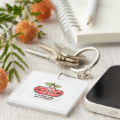 Emotionally Red Cherry Acrylic Keychains Sleutelhanger (Voorkant Rechts)