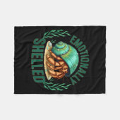 Emotionally Shelled Funny Hermit Crab Humor Quote  Fleece Deken (Voorkant (Horizontaal))