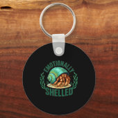 Emotionally Shelled Funny Hermit Crab Humor Quote Sleutelhanger (Voorkant)