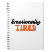 Emotionally Tired Retro Bubble Text Design Notitieboek (Voorkant)