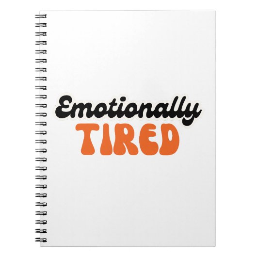 Emotionally Tired Retro Bubble Text Design Notitieboek (Voorkant)