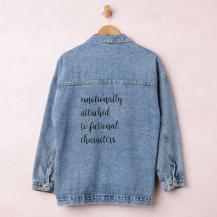 Emotioneel aan Fictional Characters bevestigd Denim Jacket