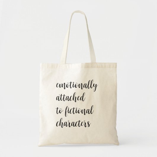 Emotioneel aan Fictional Characters bevestigd Tote Bag (Voorkant)