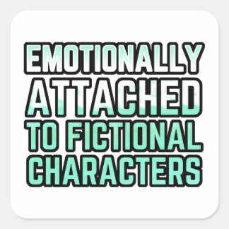 Emotioneel aan Fictionele Karakters bevestigd Vierkante Sticker