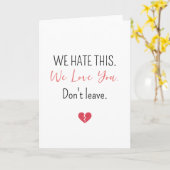 Emotioneel afscheid collega ga niet weg kaart (Gele Bloem)