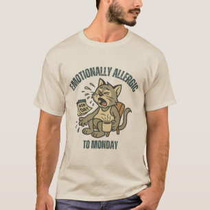 Emotioneel allergisch voor maandag - Grappige Retr T-shirt
