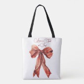Emotioneel bemoedigend bericht Red Bow Tote Bag (Achterkant)