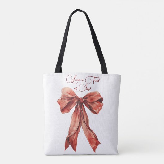Emotioneel bemoedigend bericht Red Bow Tote Bag (Achterkant)