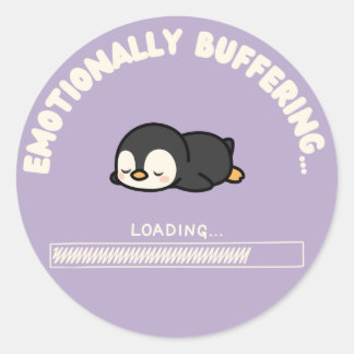 Emotioneel bufferend... ronde sticker