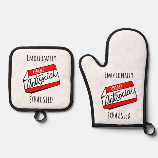 Emotioneel geëxtraheerd ovenwant & pannenlap set (Voorkant)