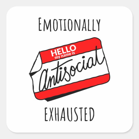 Emotioneel geëxtraheerd vierkante sticker (Voorkant)